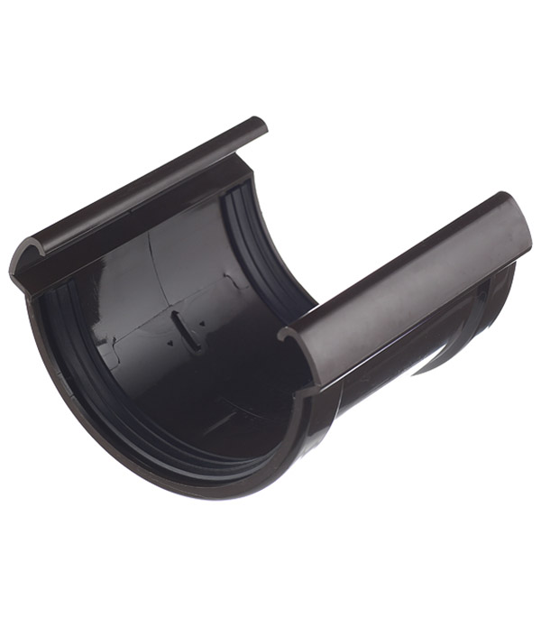 original-28169.jpg Соединение желоба Docke Lux пластиковое d140 мм шоколад RAL 8019 — изображение 1