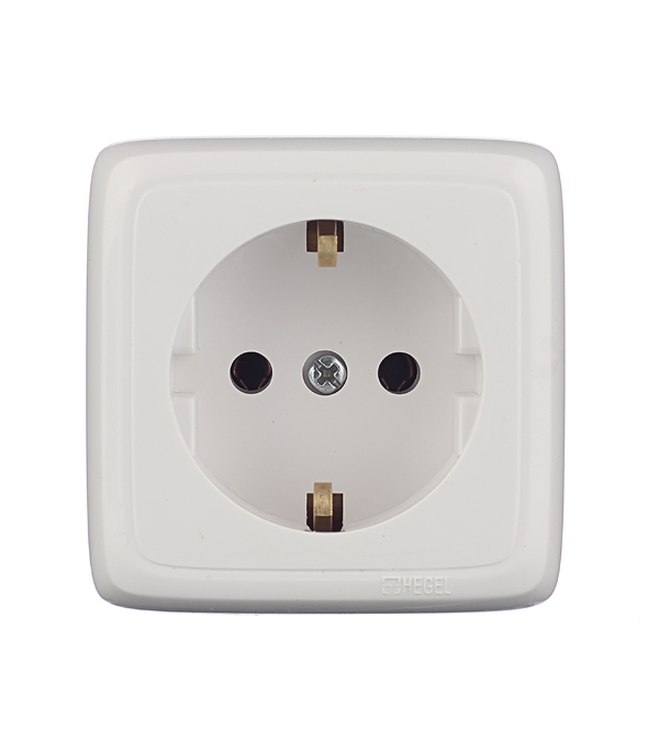 original-28208.jpg Розетка Hegel Alfa накладная белая с изолирующей пластиной (РА16-113) — изображение 1