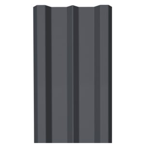 Евроштакетник двухсторонний М-образный 0,45 мм 100х2000 мм графитовый серый RAL 7024 прямой срез