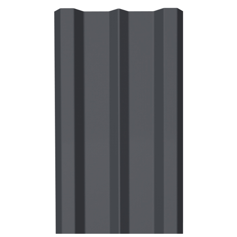 original-28282.jpg Евроштакетник двухсторонний М-образный 0,45 мм 100х2000 мм графитовый серый RAL 7024 прямой срез — изображение 1