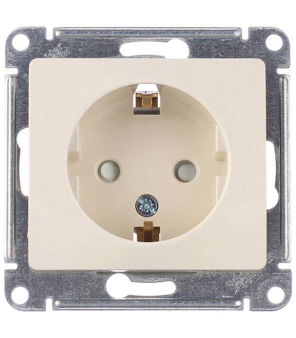 original-28695.jpg Розетка Systeme Electric Glossa встраиваемая бежевая со шторками (GSL000245) — изображение 1