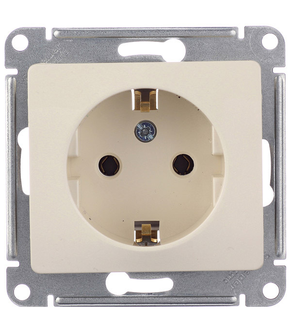 original-28697.jpg Розетка Systeme Electric Glossa встраиваемая бежевая (GSL000243) — изображение 1
