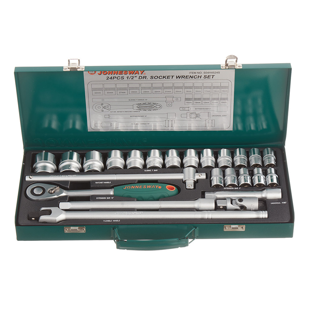 original-28698.jpg Набор торцевых головок с трещоткой Jonnesway 1/2" (S04H4524S) (24 шт.) — изображение 1