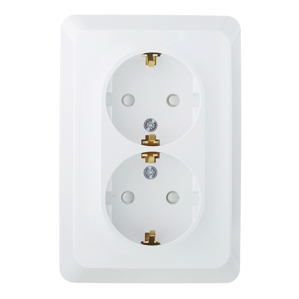 original-28779.jpg Розетка Systeme Electric Этюд накладная белая со шторками (PA16-108B) — изображение 1