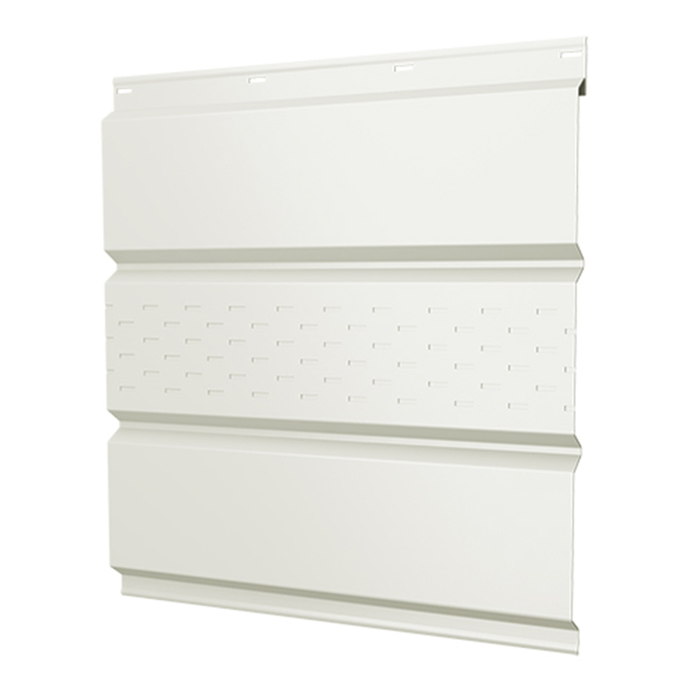 original-28818.jpg Софит металлический с центральной перфорацией Grand Line сигнальный белый RAL 9003 2000х357х0,45 мм — изображение 1