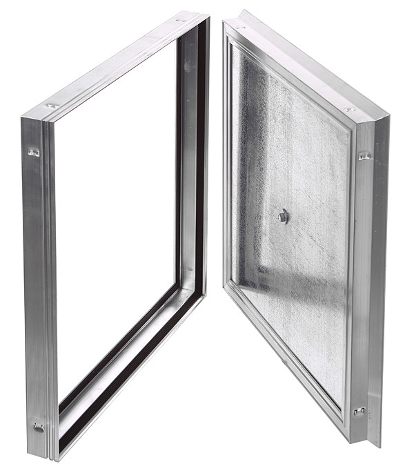 original-28889.jpg Люк ревизионный под плитку напольный Практика Барьер алюминиевый 500х500 мм скрытый — изображение 1