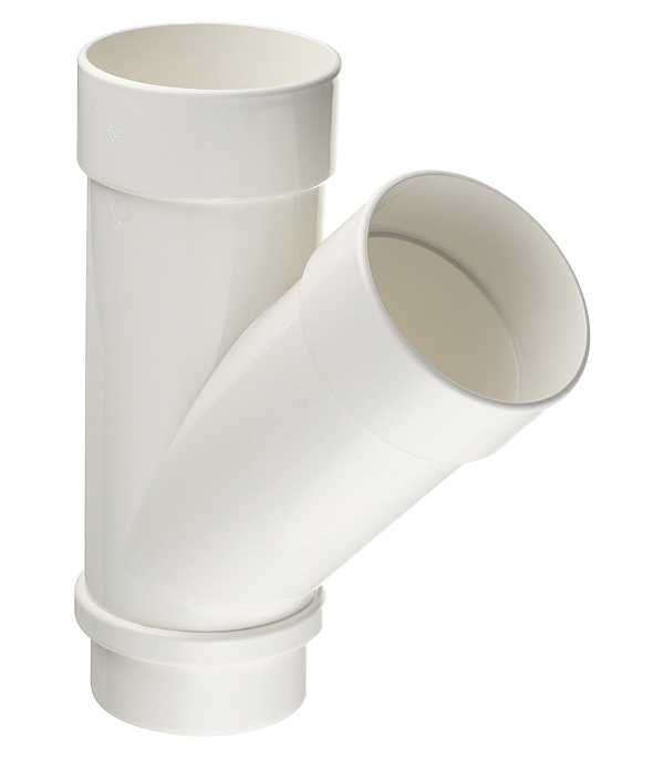 original-28894.jpg Тройник трубы Docke Lux пластиковый d100 мм 45° пломбир RAL 9003 — изображение 1