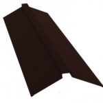 Конек для металлочерепицы 115х30х115 мм 2 м плоский с пазом коричневый RAL 8017 rooftop matte