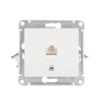 Розетка компьютерная Systeme Electric Glossa встраиваемая белая RJ45 (GSL000181K)