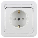 Розетка Makel Mimoza встраиваемая белая со шторками (12058)