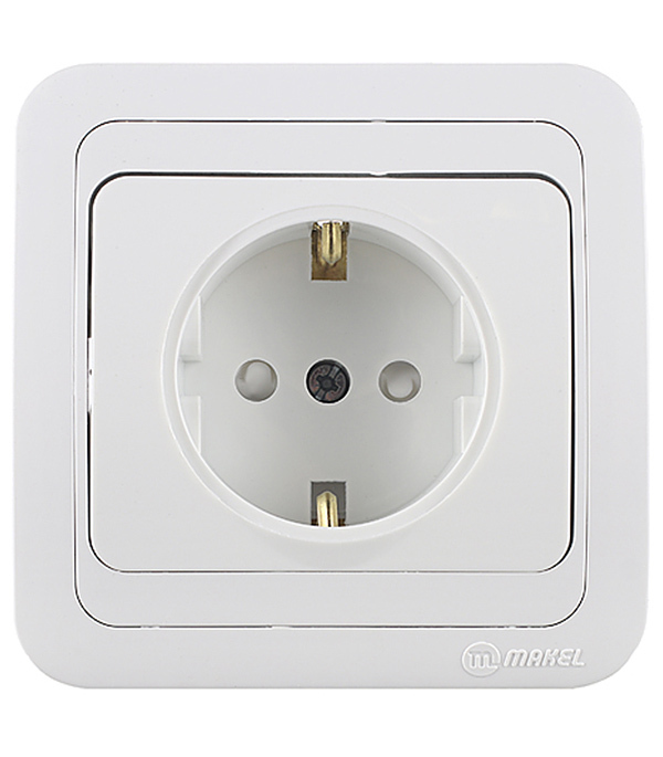 original-28966.jpg Розетка Makel Mimoza встраиваемая белая со шторками (12058) — изображение 1