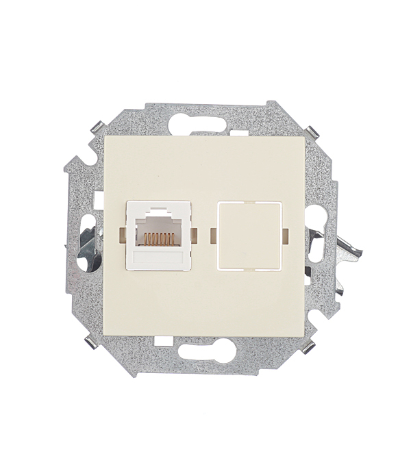 original-29078.jpg Розетка компьютерная Simon 15 встраиваемая слоновая кость RJ45 (1591598-031) — изображение 1