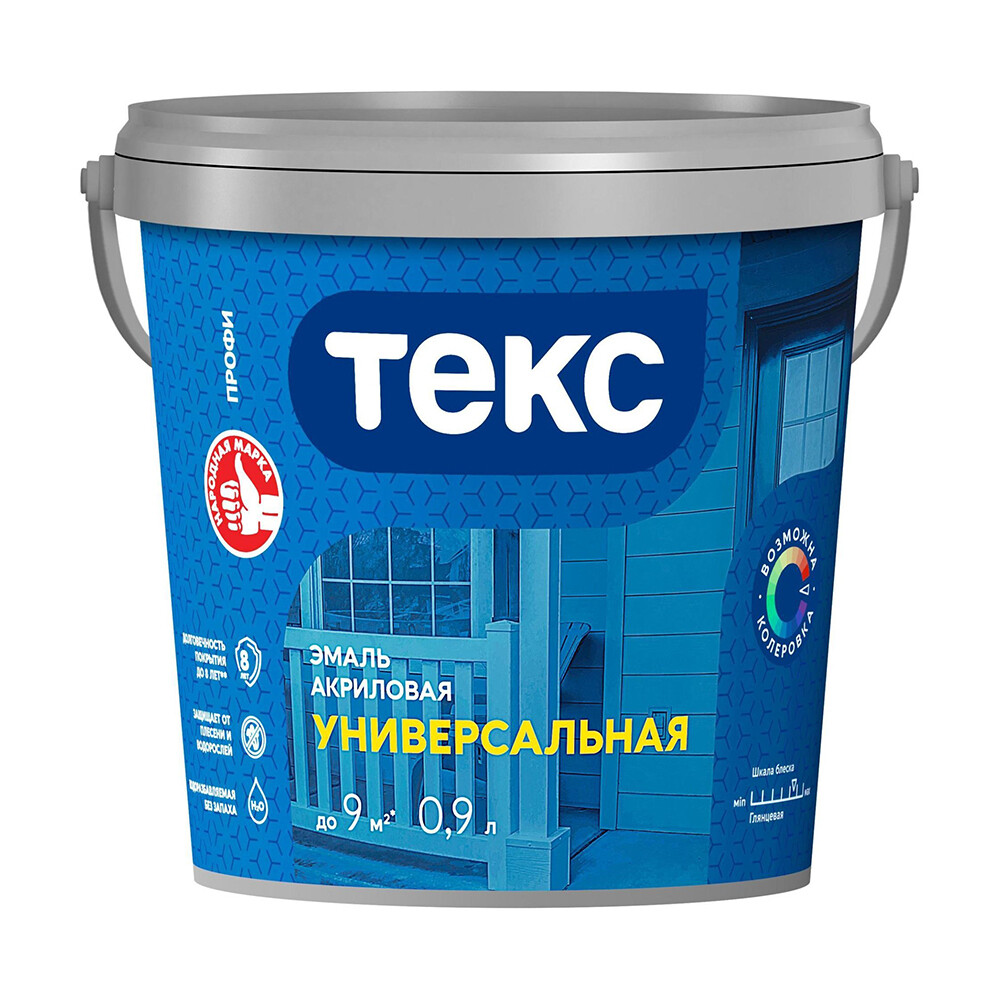 original-29080.jpg Эмаль универсальная акриловая Текс Профи основа А белая глянцевая 0,9 л — изображение 1