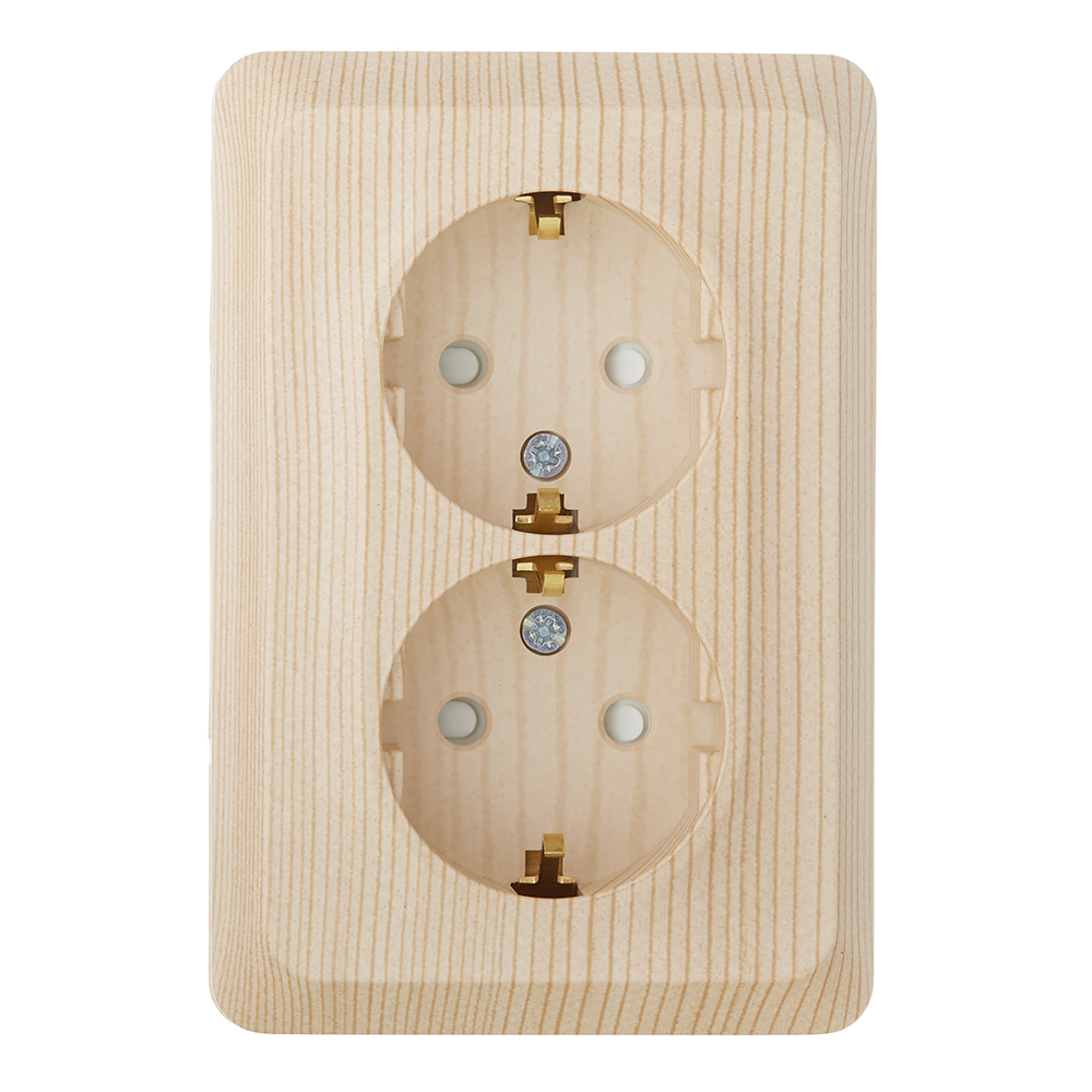 original-29094.jpg Розетка Systeme Electric Этюд накладная сосна со шторками (PA16-108D) — изображение 1