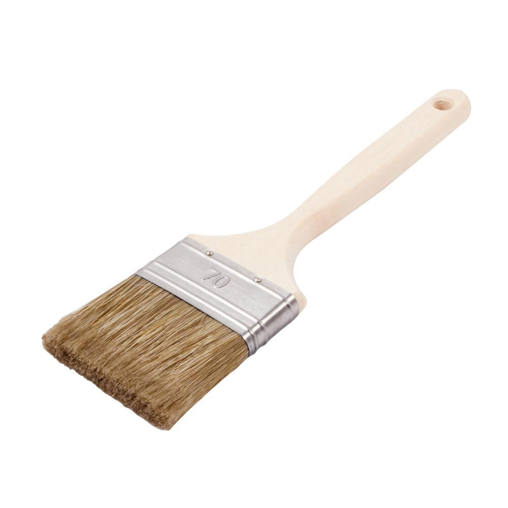 original-29130.jpg Кисть плоская смешанная щетина деревянная ручка Wenzo Elite 70х14 мм для всех типов ЛКМ на любой основе — изображение 1