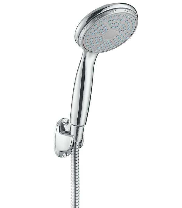 original-29246.jpg Лейка для душа Union d100 мм 1 режим со шлангом 1500 мм с держателем пластик хром (MW036) — изображение 1