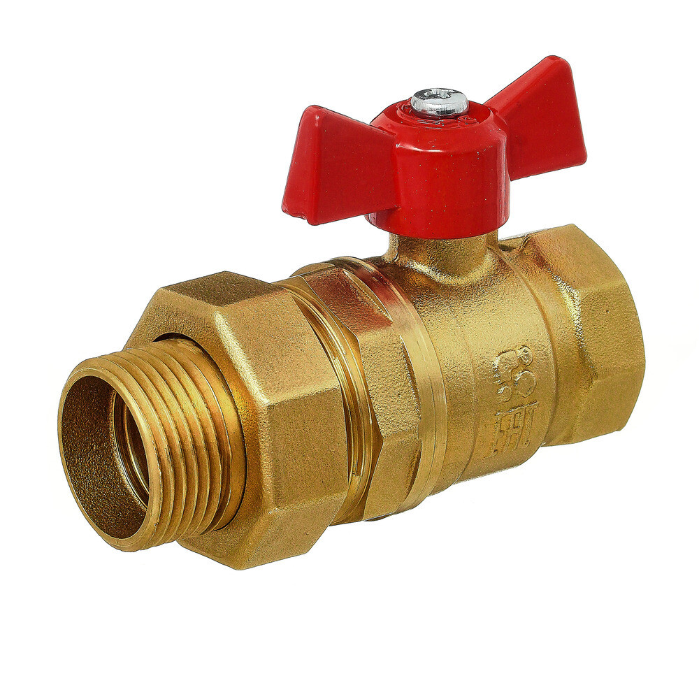 original-29307.jpg Кран шаровой латунный БАЗ Standart 1 ВР(г) х 1 НР(ш) проходной бабочка со сгоном прямой (БАЗ.А.А31.1.25.40) — изображение 1