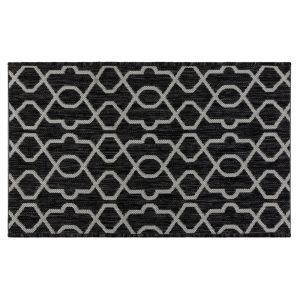 Ковер 0,8х1,5 м прямоугольный Side черно-серый безворсовый