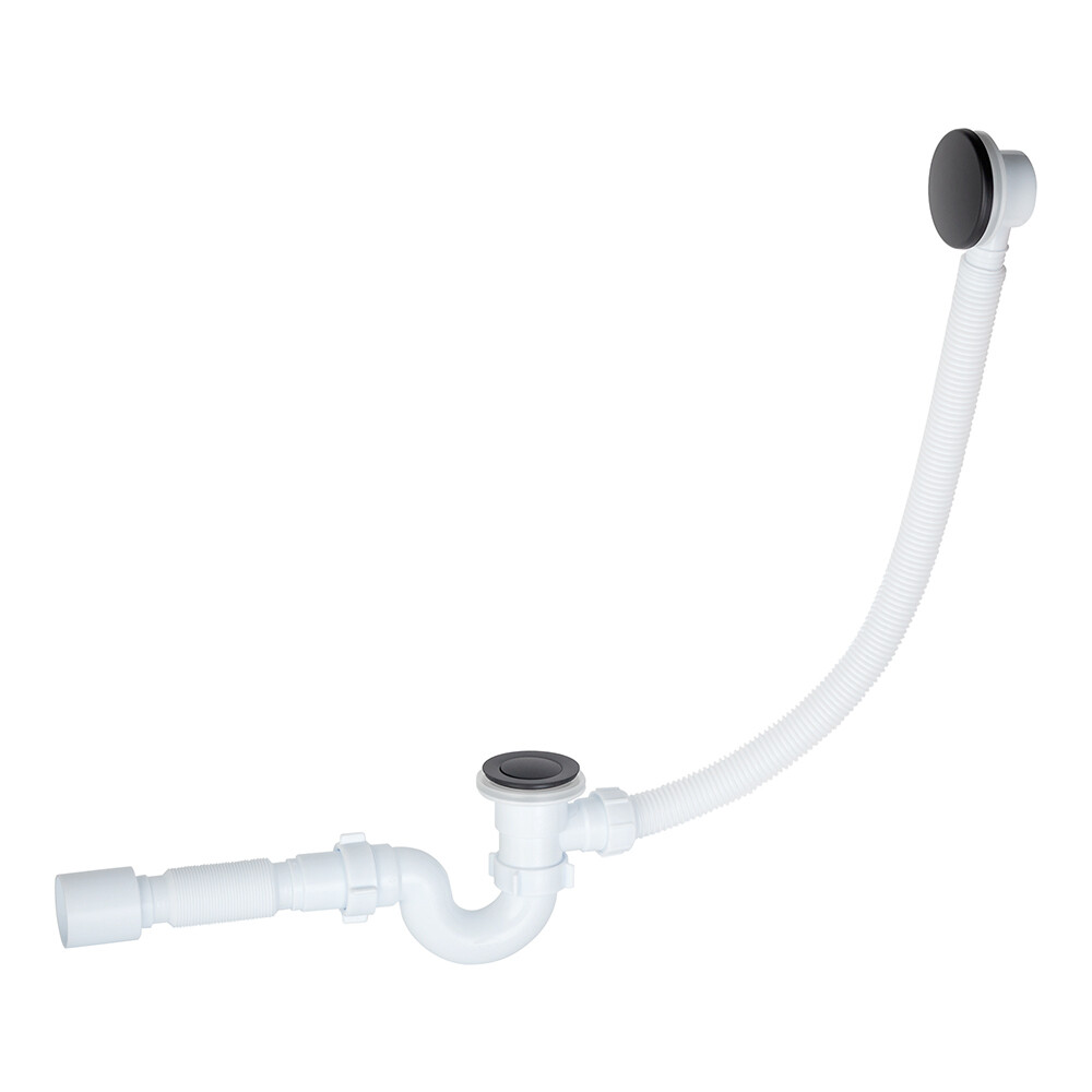 original-29480.jpg Сифон для ванны АНИ пласт 1 1/2х40 мм проточный слив d50 мм автомат с выпуском клик-клак с соединением 40/50 мм черный (EC155BL) — изображение 1