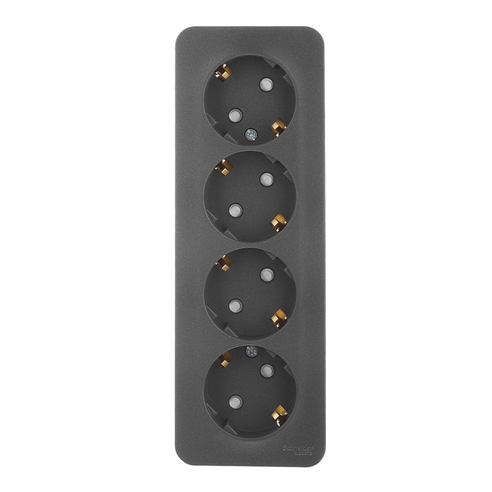 original-29537.jpg Розетка Systeme Electric Blanca накладная антрацит со шторками (BLNRA011416) — изображение 1