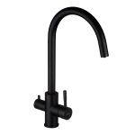 Смеситель для кухни Esko Kitchen черный с высоким изливом с подключением к фильтру однорычажный (K22 B)