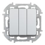 Выключатель Legrand Inspiria трехклавишный встраиваемый алюминий (673642)