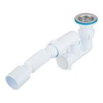 Сифон для душевого поддона АНИ пласт 1 1/2х40 мм регулируемый слив d50 мм с выпуском d70 мм с соединением 40/50 мм (E215)