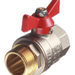 Кран шаровой латунный Valtec Base 3/4 ВР(г) х 3/4 НР(ш) бабочка прямой (VT.218.N.05)