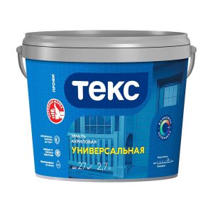 Эмаль универсальная акриловая Текс Профи основа А белая глянцевая 2,7 л