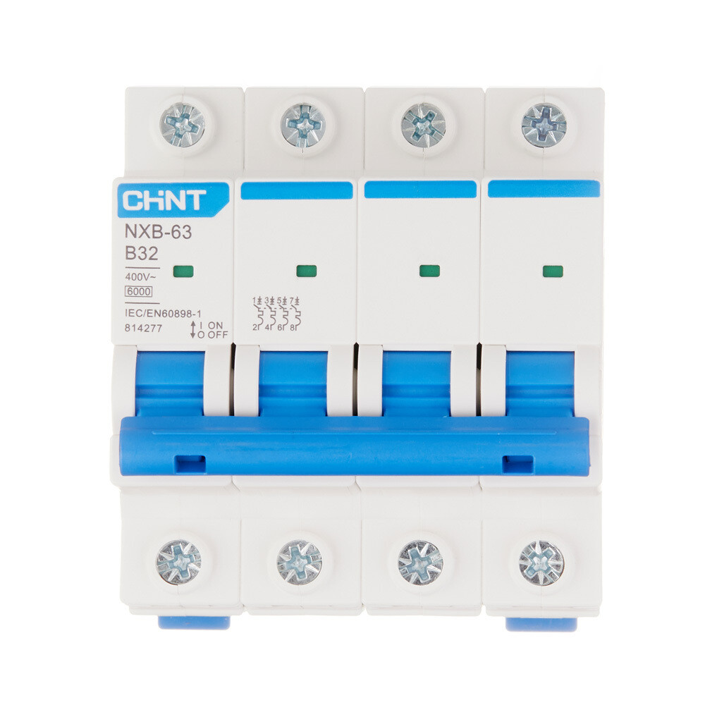 original-29903.jpg Автоматический выключатель модульный Chint NXB-63 4P 32А тип B 6 кА 400 В (814277) — изображение 1
