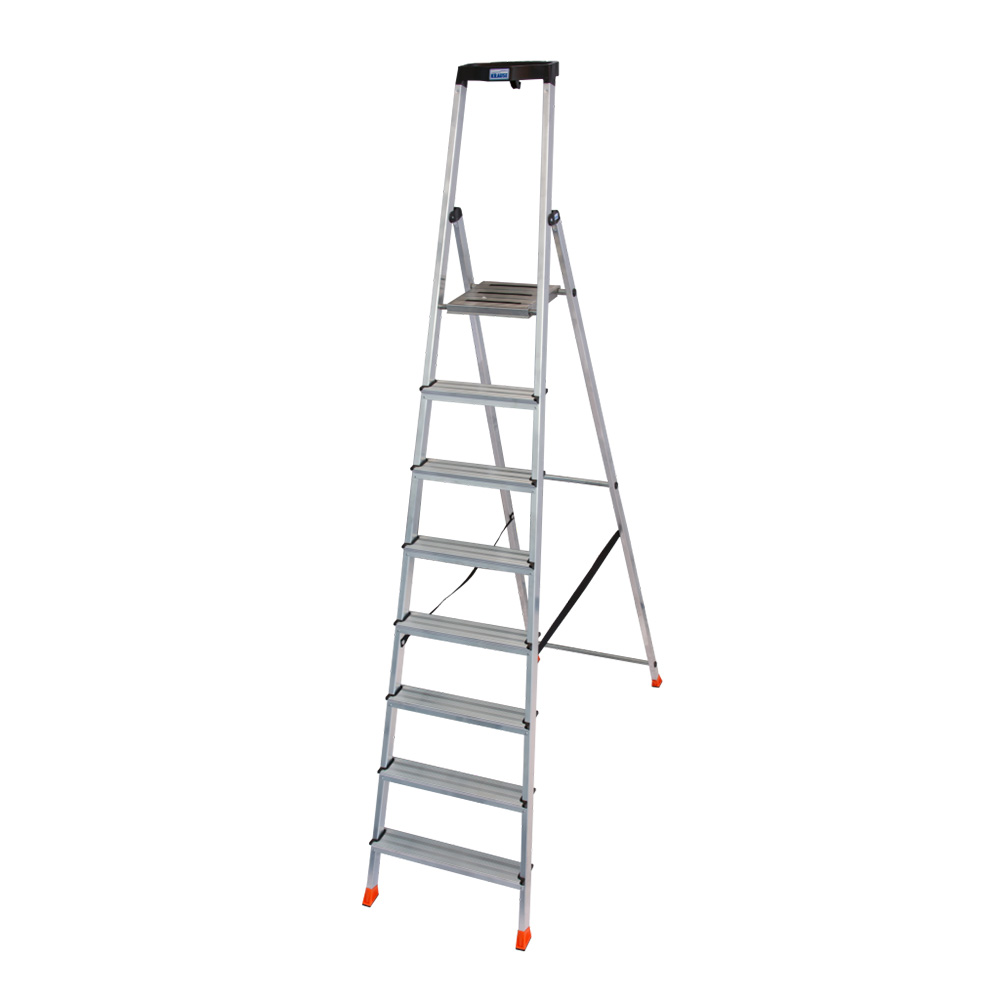 original-29929.jpg Стремянка алюминиевая 8 ступеней 80 мм с лотком-органайзером 1,70 м Krause — изображение 1