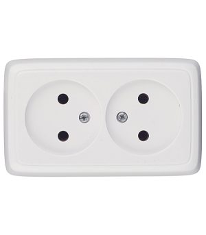 Розетка Hegel Alfa накладная белая (РА16-143)