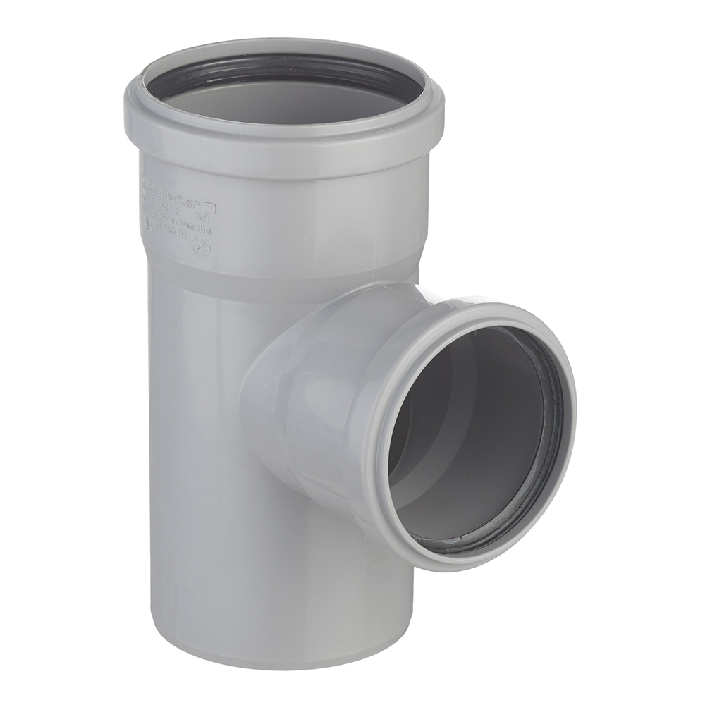 original-30261.jpg Тройник Ostendorf HTEA d90х75 мм 87° пластиковый для внутренней канализации (114410) — изображение 1