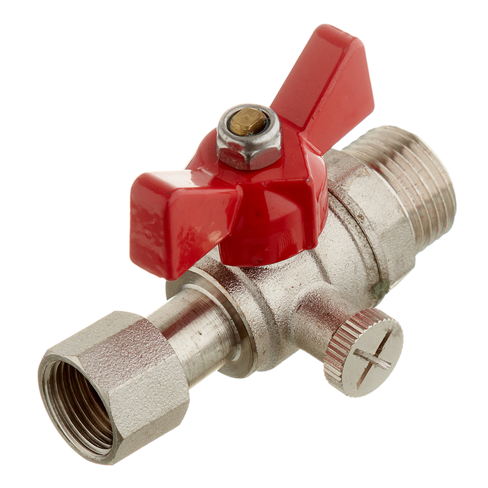 original-30332.jpg Кран шаровой латунный Valtec 1/2 НР(ш) х 3/8 ВР(г) для подключения манометра проходной бабочка прямой (VT.806.N.0403) — изображение 1