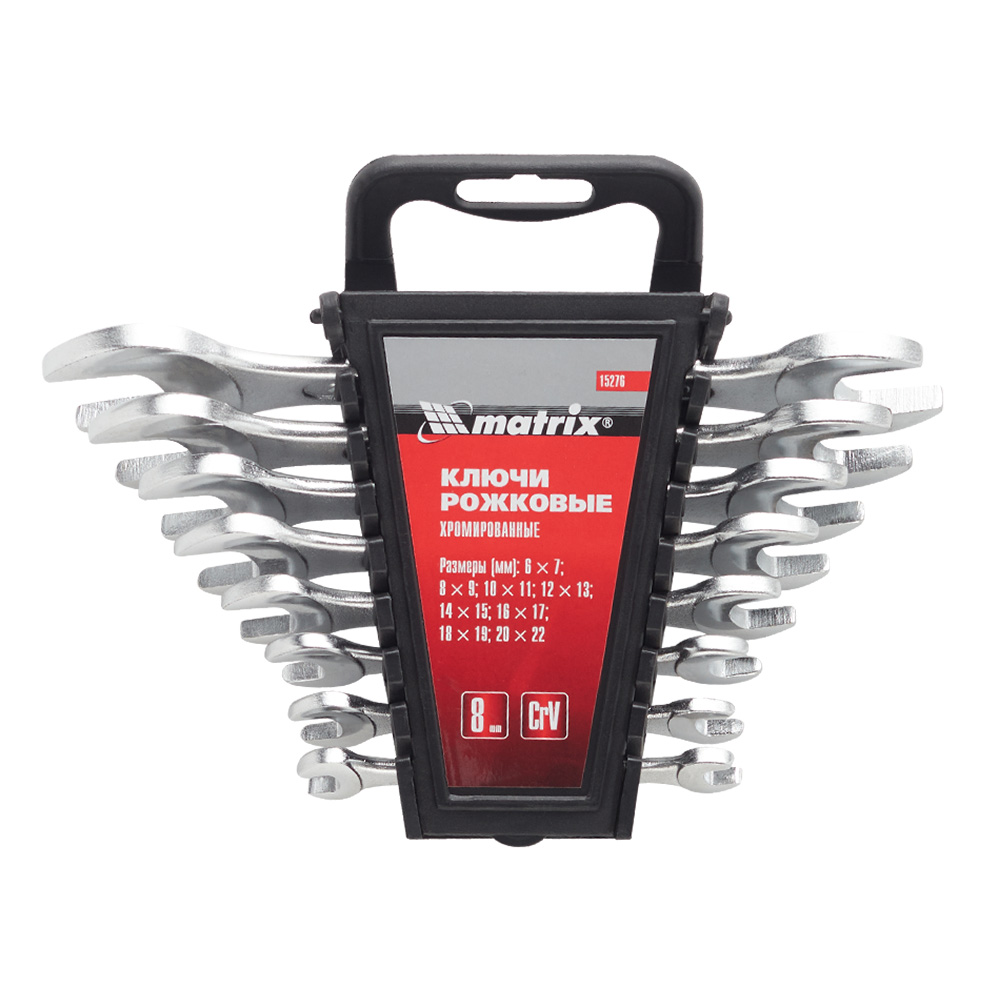 original-30355.jpg Набор гаечных ключей рожковых Matrix 6-22 мм (8 шт.) — изображение 1