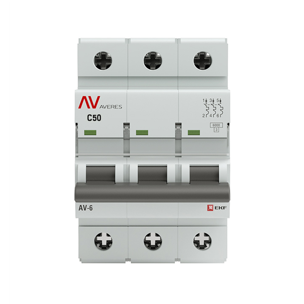 original-30466.jpg Автоматический выключатель модульный EKF Averes AV-8 3Р 50А тип C 6 кА 400 В (mcb6-3-50C-av) — изображение 1