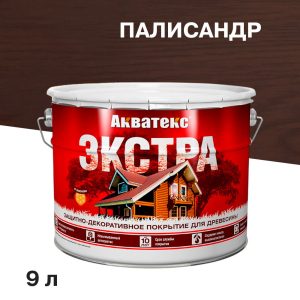 Антисептик Акватекс Экстра декоративный для дерева палисандр 9 л