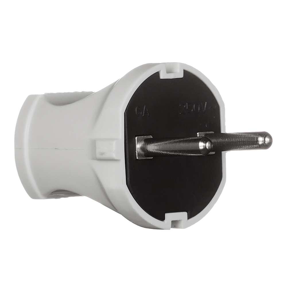 original-30536.jpg Вилка прямая без заземления 6 А 230 В Makel белая (10001) — изображение 1