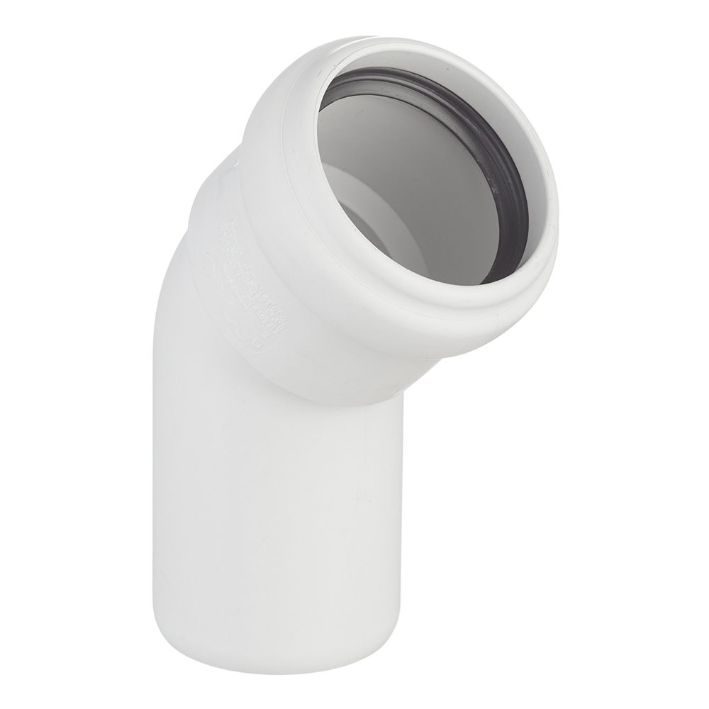 original-30634.jpg Отвод Ostendorf SKB d58 мм 45° пластиковый бесшумный для внутренней канализации (332120) — изображение 1