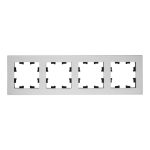 Рамка Systeme Electric AtlasDesign Nature четырехместная серебро (ATN312104)
