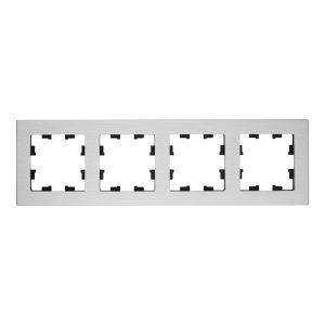 Рамка Systeme Electric AtlasDesign Nature четырехместная серебро (ATN312104)