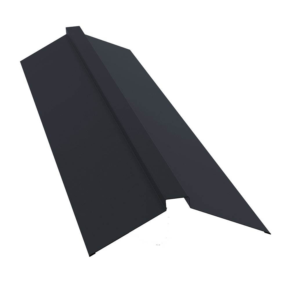 original-30812.jpg Конек для металлочерепицы 115х30х115 мм 2 м плоский с пазом графитово-серый RAL 7024 — изображение 1