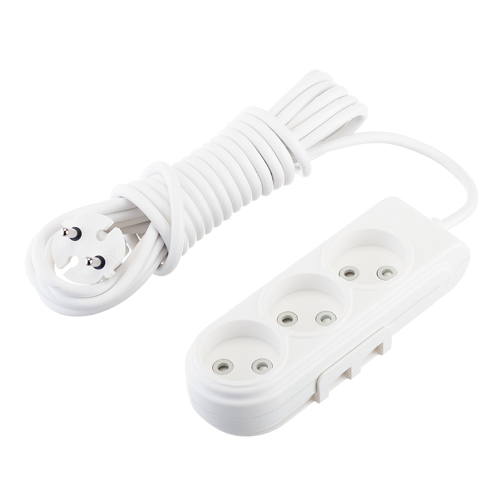 original-30823.jpg Удлинитель Makel 3 розетки 5 м ПВС 2х0,75 кв.мм 10 А 2,2 кВт белый (N3010061) — изображение 1