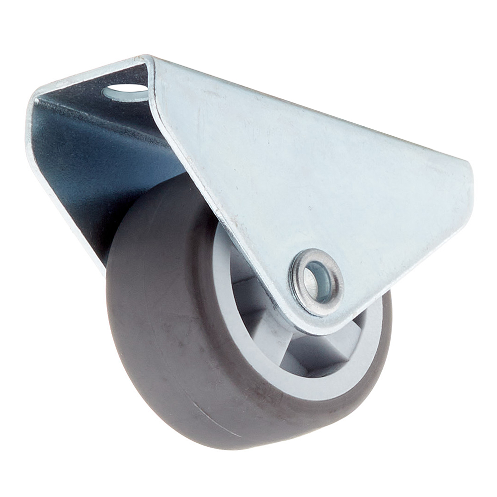 original-30960.jpg Опора колесная неповоротная пластик/резина на площадке 30 мм серая (1 шт.) — изображение 1