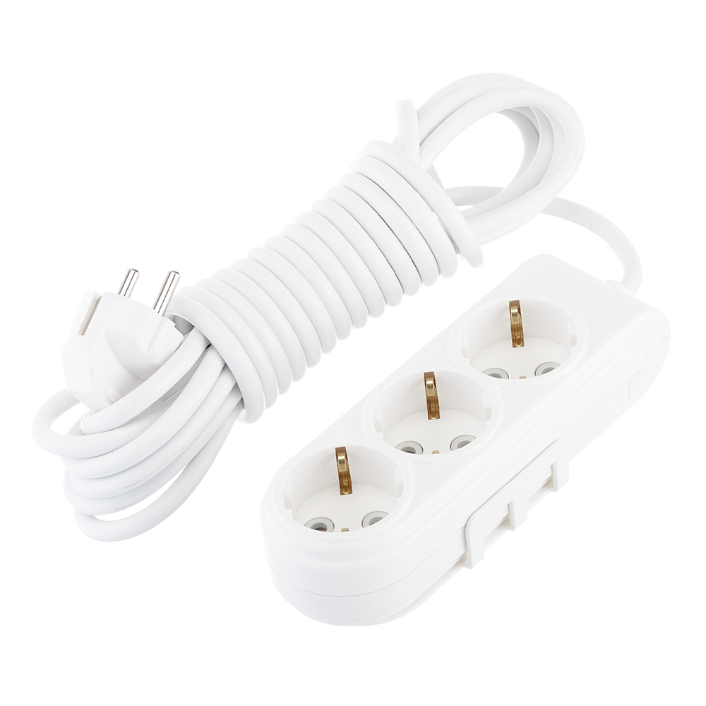 original-30967.jpg Удлинитель Makel 3 розетки 5 м ПВС 3х1 кв.мм 16 А 2,2 кВт белый (N3210063) — изображение 1