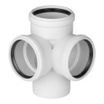 Крестовина Ostendorf SKED d110х110х110 мм 87° пластиковая бесшумная для внутренней канализации (335910)
