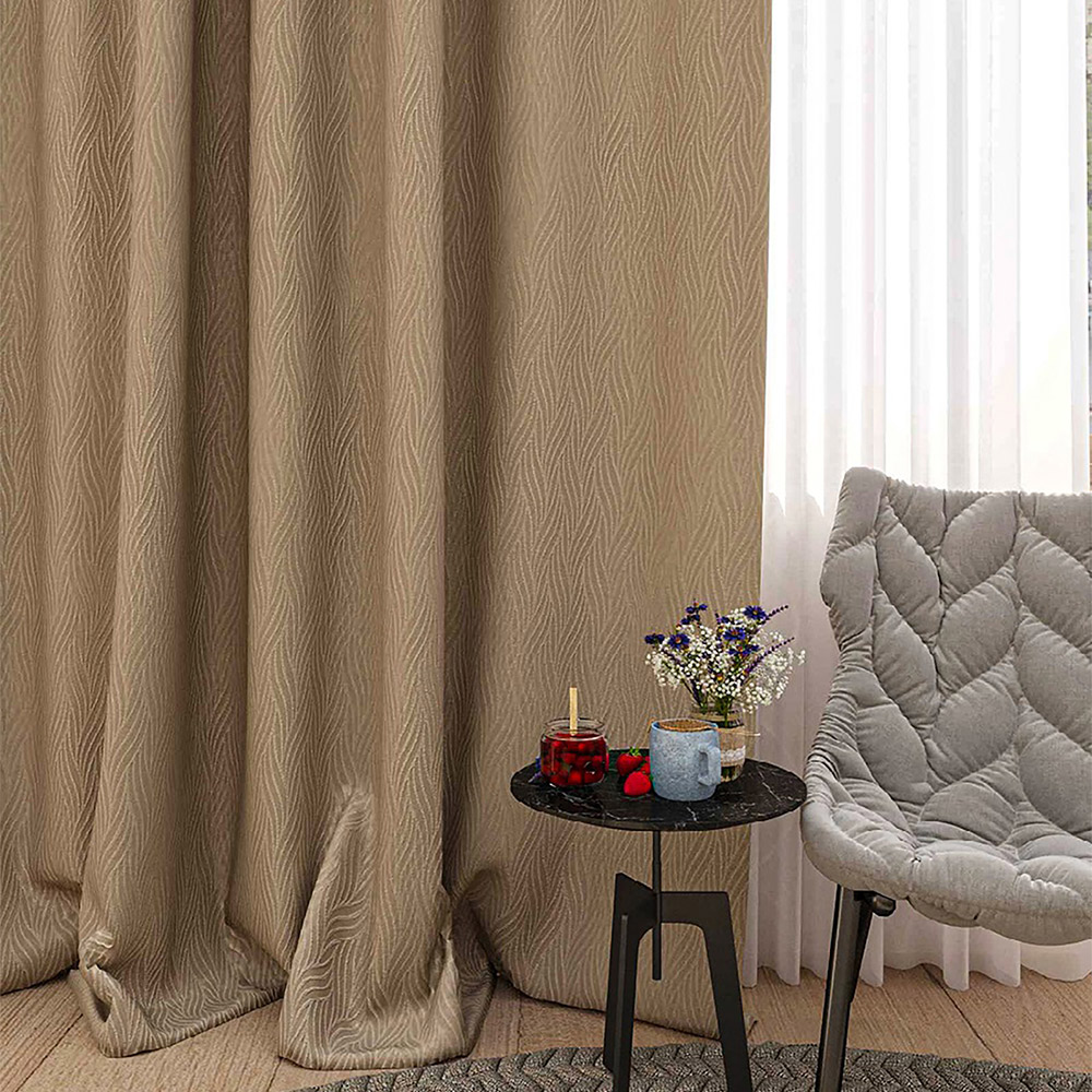 original-31027.jpg Штора жаккард оливковая 140х260 см Belezza Toledo (6122408) — изображение 1