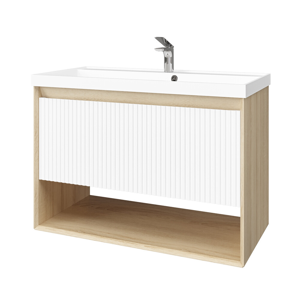 original-3118.jpg Комплект тумба с раковиной Jorno Tossony 90 см подвесная сонома светлая/белая (Toss.01.90/P/SS-W/JR) — изображение 1