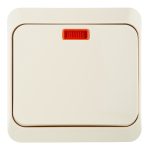 Переключатель Systeme Electric Этюд одноклавишный накладной кремовый с подсветкой (BA10-007K)