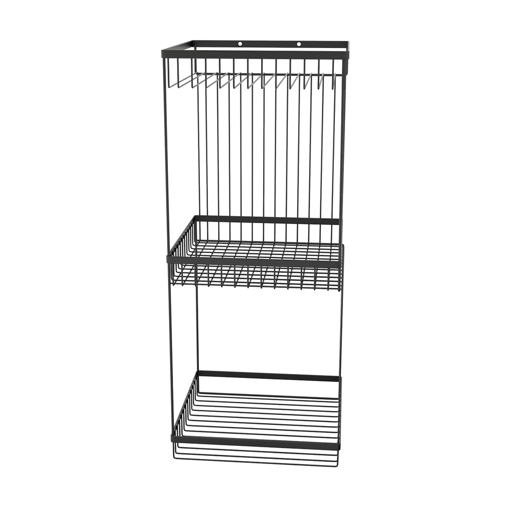 original-31305.jpg Полка для ванной Fora Connect трехъярусная 520х200х200 мм металл черная (FOR-DIM093B/4440) — изображение 1